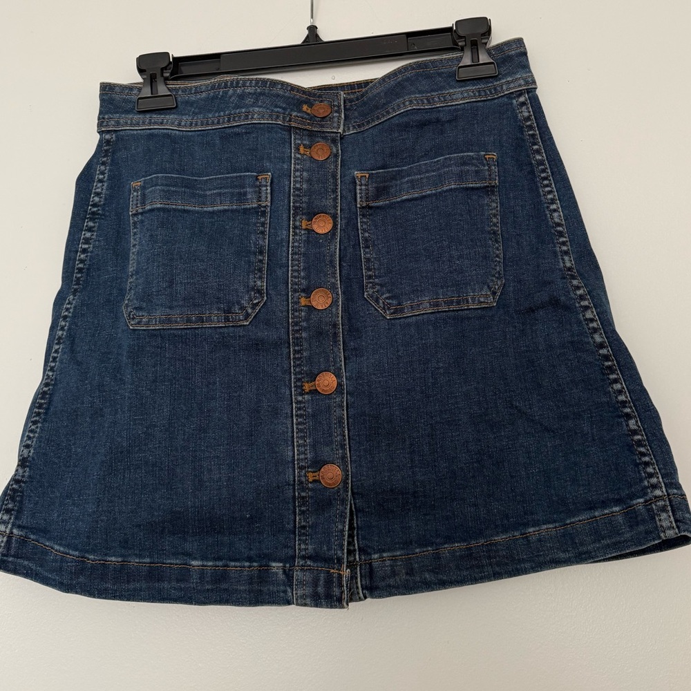 Madewell A-Line Denim Skirt with Button Detail